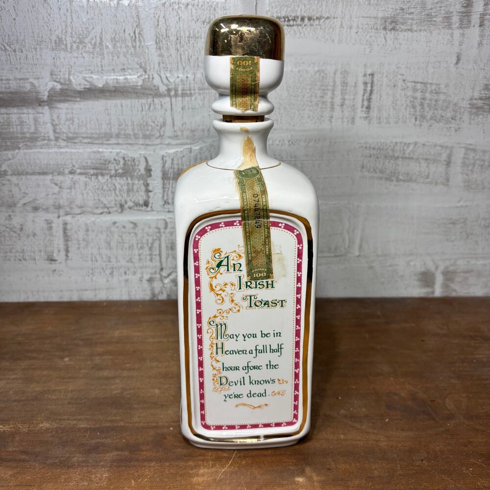 Vintage 1970 Old Fitzgerald Blarney Irish Decanter Bottle